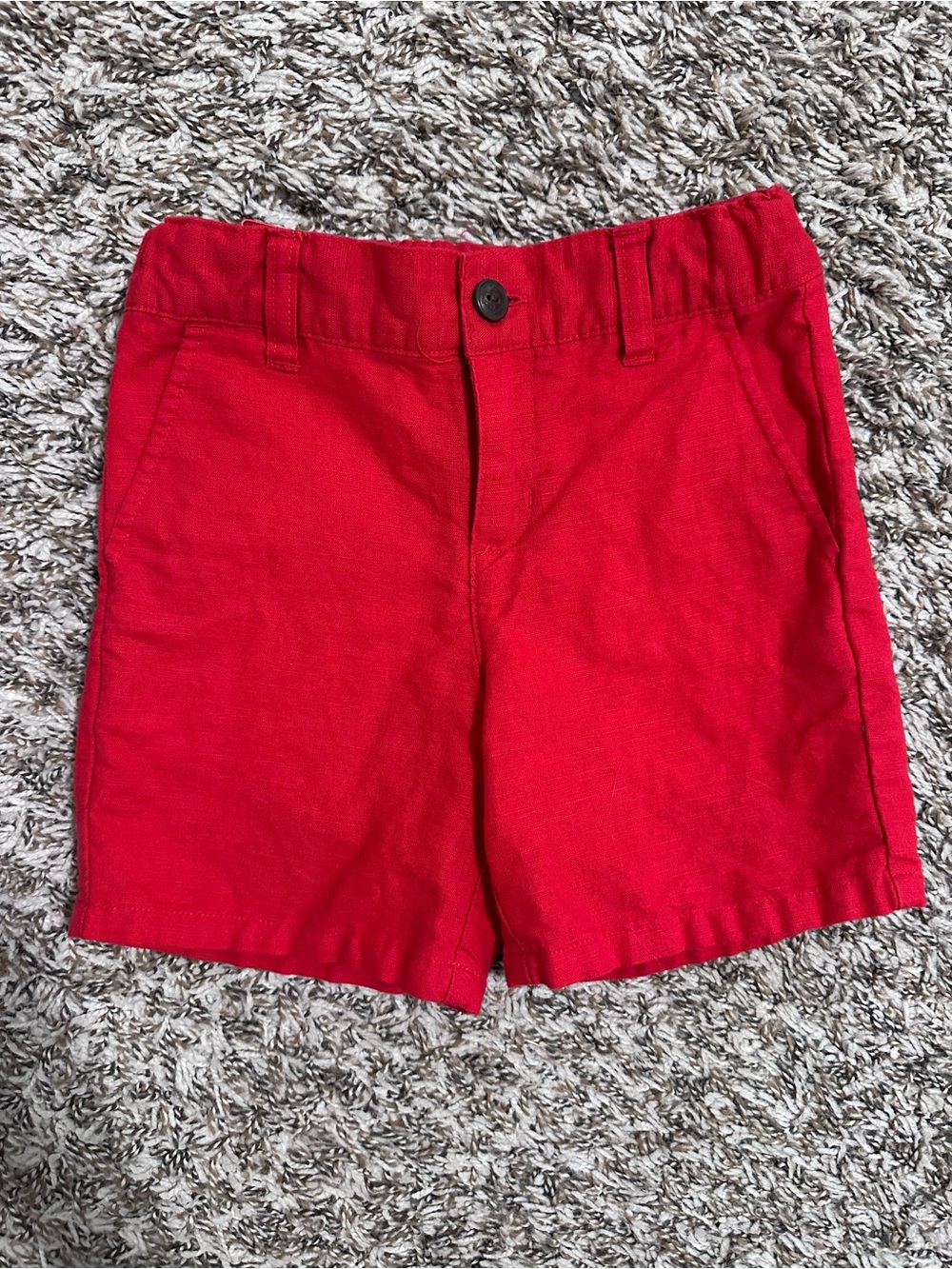 Janie and Jack boys Red Cotton Shorts with Back Pocket